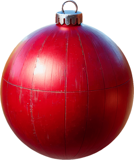 A red christmass tree ball decoration Single Game Texture. In-Game asset. 2d. Blank background. High contrast. No shadows.