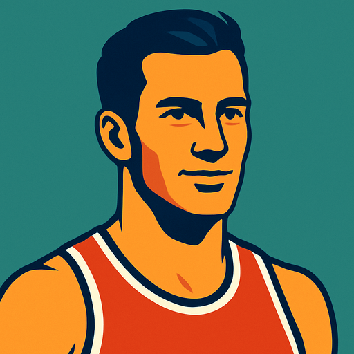 Profile photo of an athlete man.
In-Game asset.  2d.  High contrast.  No shadows