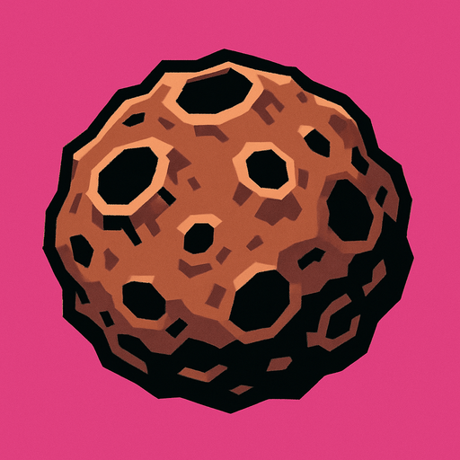 2D retro tarzı asteroit.
In-Game asset.  2d.  High contrast.  No shadows