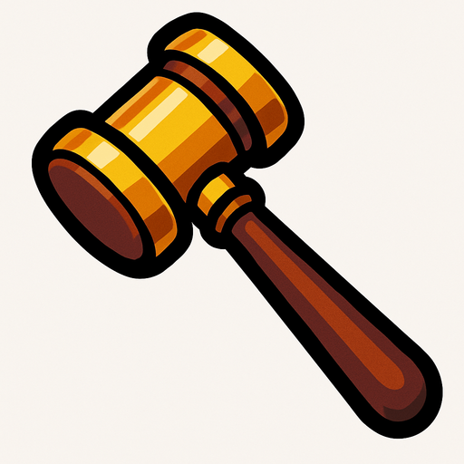 gavel.
In-Game asset.  2d.  High contrast.  No shadows