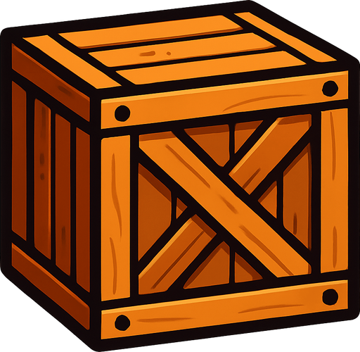 Box.
In-Game asset.  2d.  High contrast.  No shadows