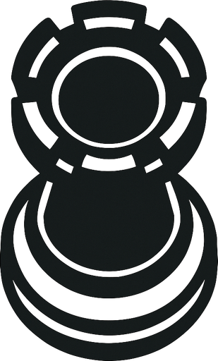 Chess rook view from above.
In-Game asset.  2d.  High contrast.  No shadows