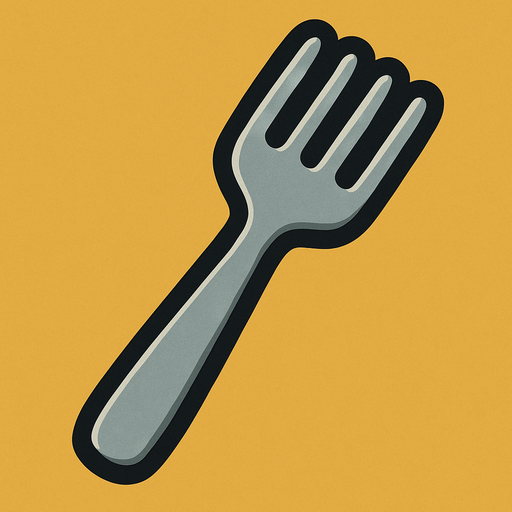 Fork.
In-Game asset.  2d.  High contrast.  No shadows