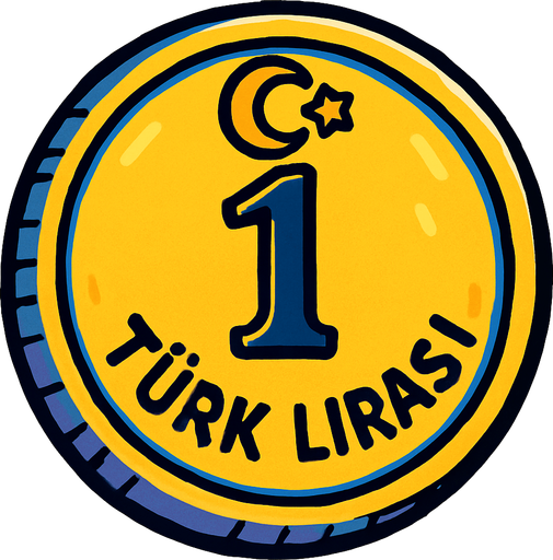 1 Tük lirası.
In-Game asset.  2d.  High contrast.  No shadows