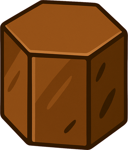 Una pieza en forma de prisma hexagonal de metal