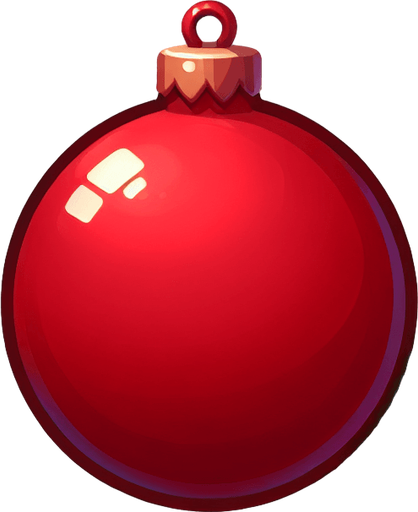 simple red christmas ornament 2d blank background high contrast no shadows in game asset Single Game Texture. In-Game asset. 2d. Blank background. High contrast. No shadows.