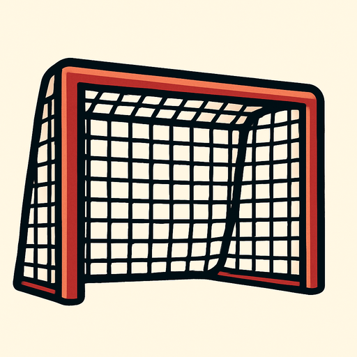 goal post with net.
In-Game asset.  2d.  High contrast.  No shadows