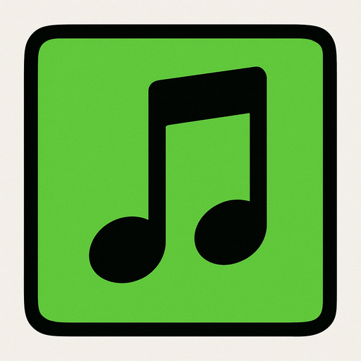 A single tile of musical note green.
In-Game asset.  2d.  High contrast.  No shadows
