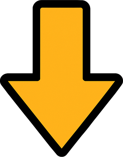 Arrow pointing down.
In-Game asset.  2d.  High contrast.  No shadows