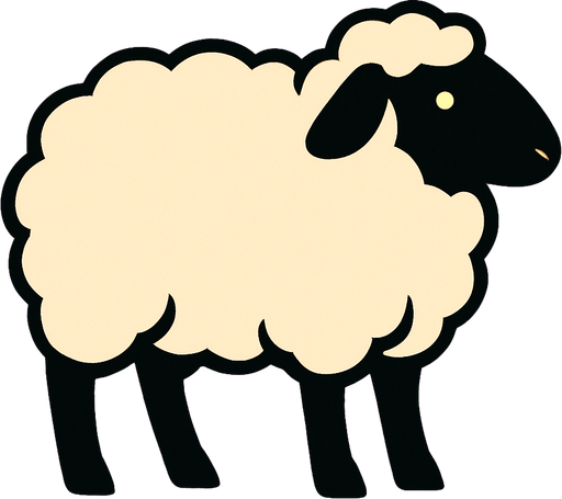 Koyun.
In-Game asset.  2d.  High contrast.  No shadows