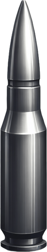 a bullet.
Single Game Texture. In-Game asset. 2d. Blank background. High contrast. No shadows.