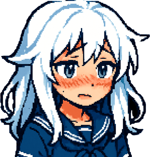 Make her blush and put on a shy expression