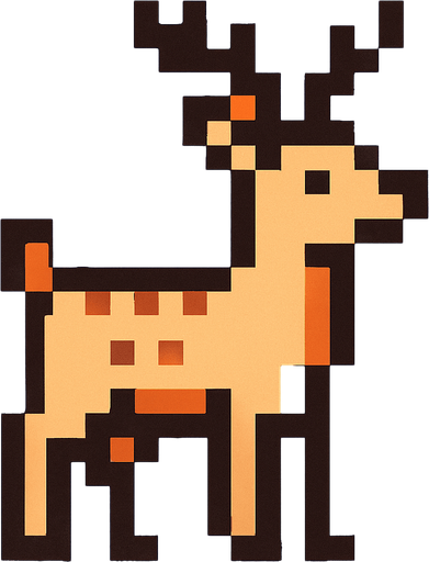 Pixel deer.
In-Game asset.  2d.  High contrast.  No shadows