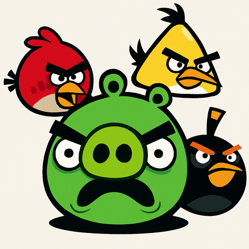 Pig Angry Bids.
In-Game asset.  2d.  High contrast.  No shadows