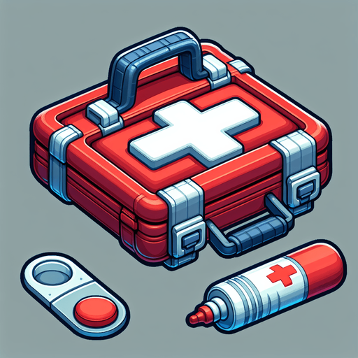 first aid.
Single Game Texture.  In-Game asset.  2d.  Blank background.  High contrast.  No shadows