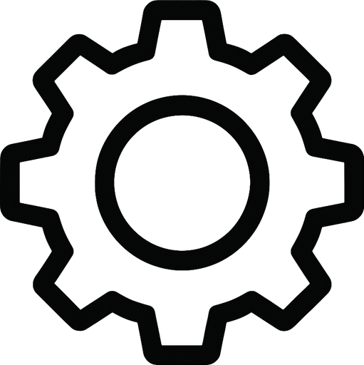 A settings button I can without any background it’s a gear.
In-Game asset.  2d.  High contrast.  No shadows
