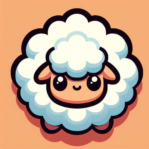 sheep, top view, cartoon style.
Single Game Texture. In-Game asset. 2d. Blank background. High contrast. No shadows.