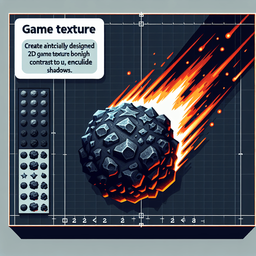 Meteor, highly detailed Single Game Texture. In-Game asset. 2d. Blank background. High contrast. No shadows.