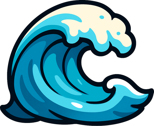 Small wave.
In-Game asset.  2d.  High contrast.  No shadows