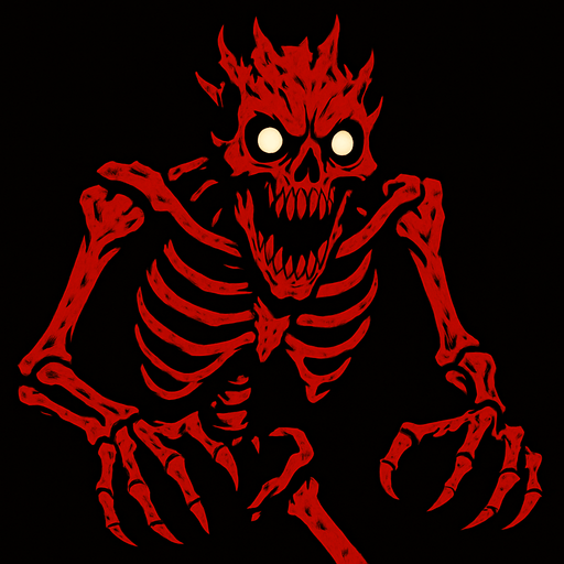 make it a super scary skeleton.
In-Game asset.  2d.  High contrast.  No shadows