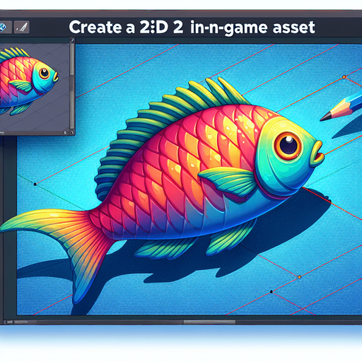 Fish.
Single Game Texture.  In-Game asset.  2d.  Blank background.  No shadows