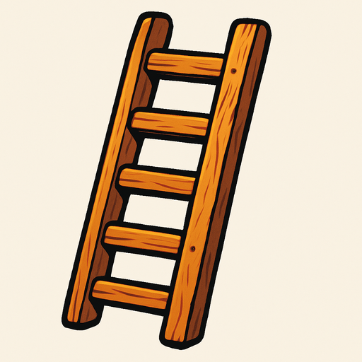 wood ladder.
In-Game asset.  2d.  High contrast.  No shadows