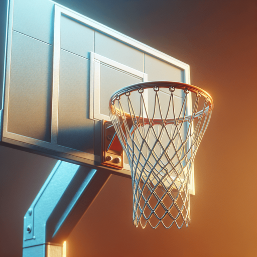 Basketball hoop.
Single Game Texture. In-Game asset. 3D. Full background. High contrast. 
Yes shadows.