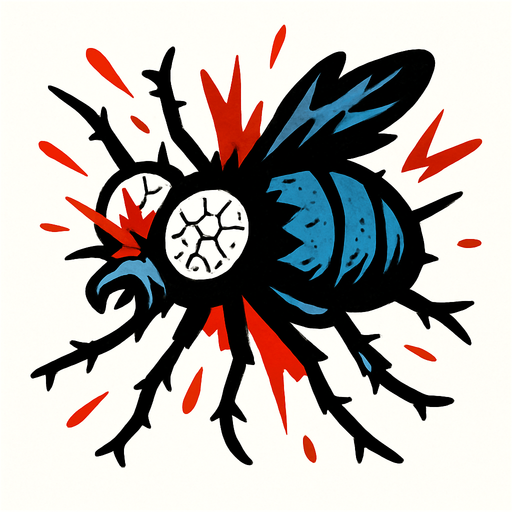 crushed fly
In-Game asset.  2d.  High contrast.  No shadows