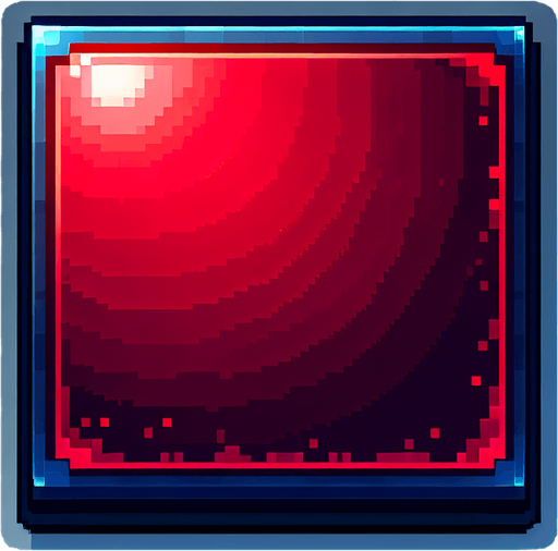 Um quadrado vermelho com luz vermelha escuro, com gradiente preto e borda azul profissional,2d pixeis,fundo png.
Single Game Texture. In-Game asset. 2d. Blank background. High contrast. No shadows.