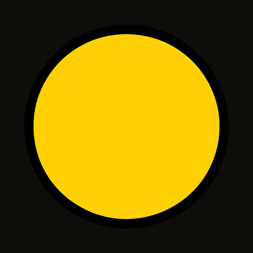 yellow circle button.
In-Game asset.  2d.  High contrast.  No shadows