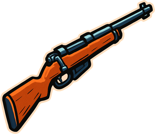 Fusil.
In-Game asset.  2d.  High contrast.  No shadows