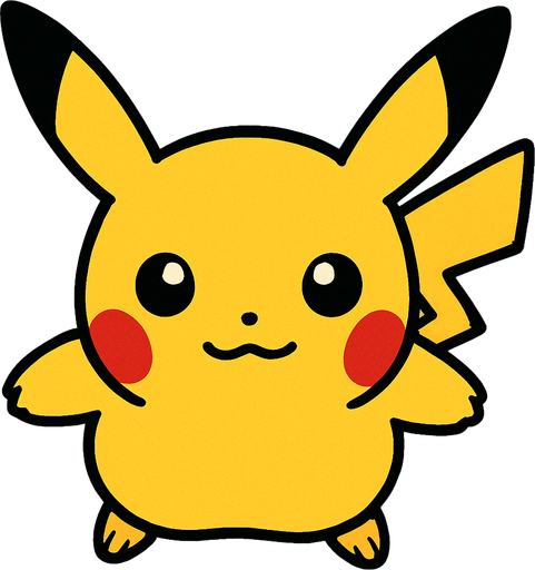 Pikachu visto desde arriba.
In-Game asset.  2d.  High contrast.  No shadows