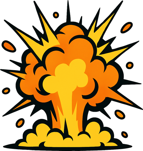 explosion.
In-Game asset.  2d.  High contrast.  No shadows