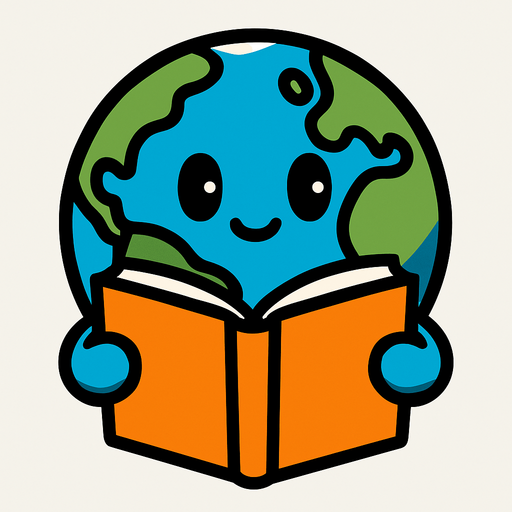 Planeta tierra con un libro.
In-Game asset.  2d.  High contrast.  No shadows