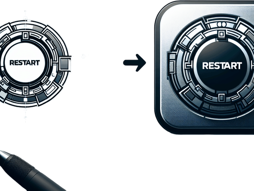 futuristic button with the text saying "RESTART". drawn as a 2D user interface element.
Single Game Texture. In-Game asset. 2d. Blank background. High contrast. No shadows.