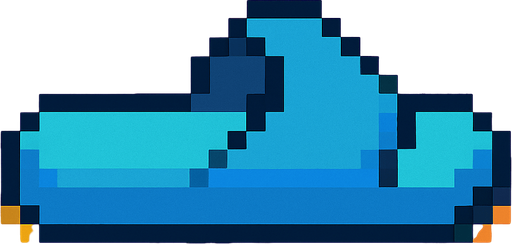 pixel art sliper.
In-Game asset.  2d.  High contrast.  No shadows