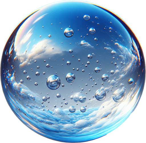 create a water bubble image.
Single Game Texture.  In-Game asset.  2d.  Blank background.  High contrast.  No shadows