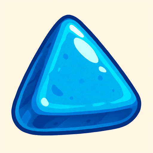 Edible triangular single blue candy.
In-Game asset.  2d.  High contrast.  No shadows