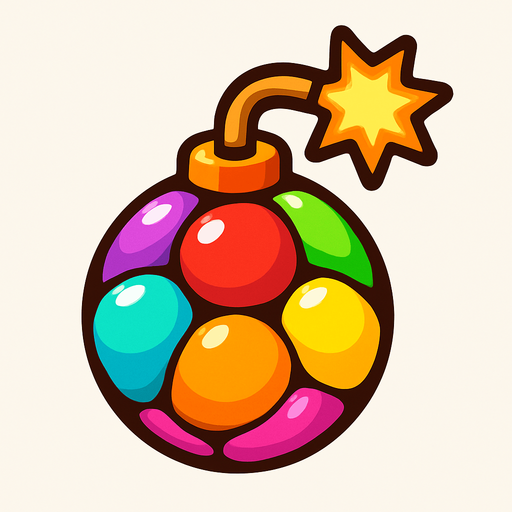 candy bomb.
In-Game asset.  2d.  High contrast.  No shadows