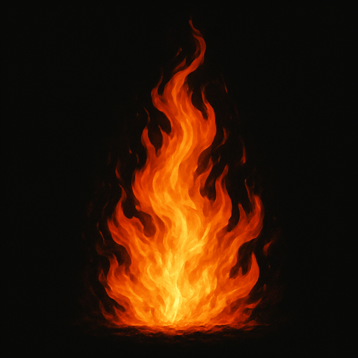 Ateş, gerçekçi, yazısız.
In-Game asset.  2d.  High contrast.  No shadows