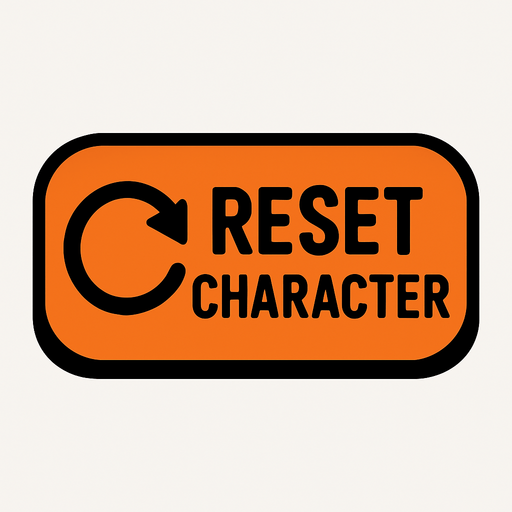 Reset character button.
In-Game asset.  2d.  High contrast.  No shadows