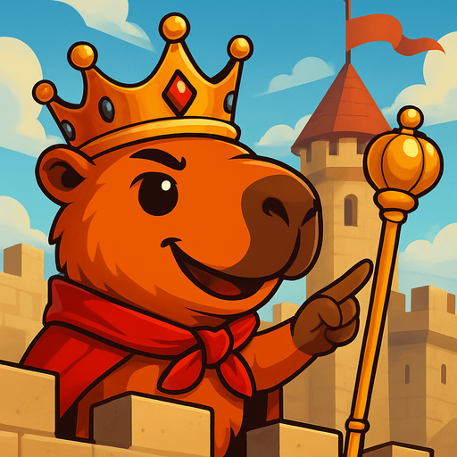 El rey orgulloso y confiado usando su cetro manda a defender desde el castillo.