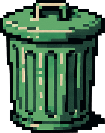 çöp kutusu.
In-Game asset.  2d.  High contrast.  No shadows. pixel art