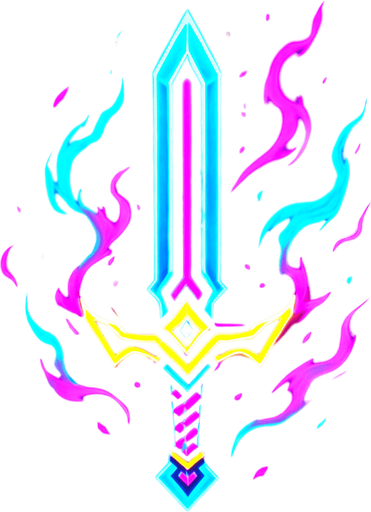 Sword, effect grand master neon.
In-Game asset.  2d.  High contrast.  No shadows