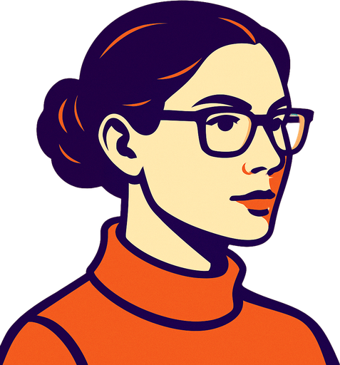 an intellectual woman's profile photo.
In-Game asset.  2d.  High contrast.  No shadows