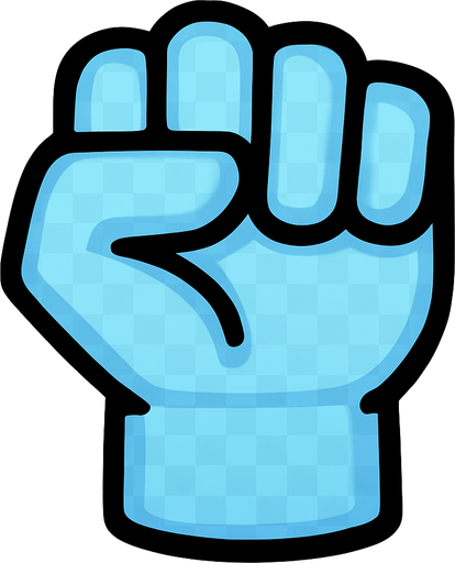 transparent fist simbol.
In-Game asset.  2d.  High contrast.  No shadows