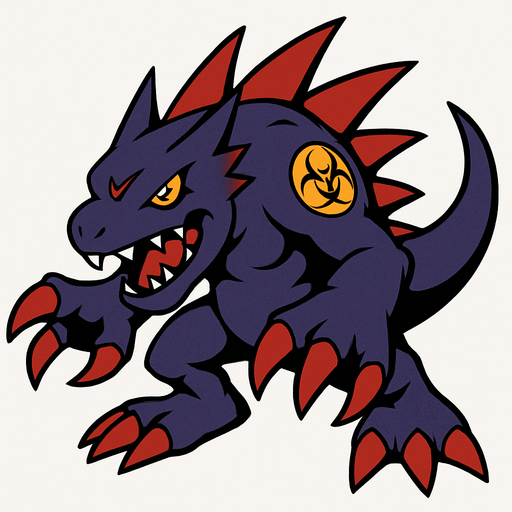 Digimon Virus terrestre.
In-Game asset.  2d.  High contrast.  No shadows