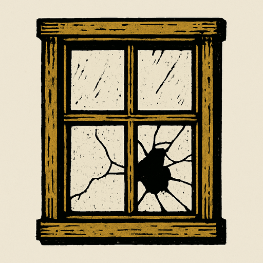 çamı kırılmış olarak gözüken eski vintage pencere.
In-Game asset.  2d.  High contrast.  No shadows