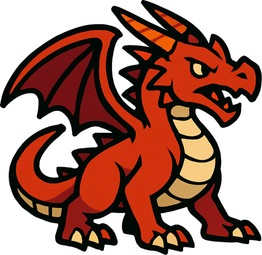 Dragon.
In-Game asset.  2d.  High contrast.  No shadows