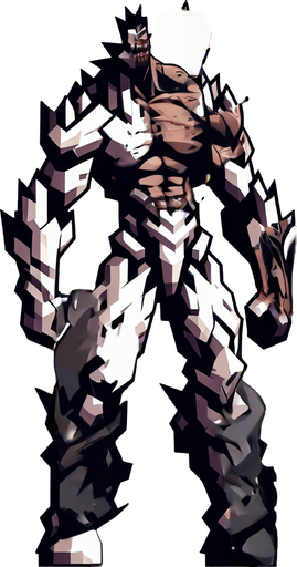 Make his whole body look destroyed.